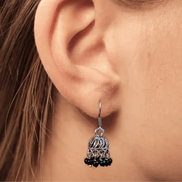 Oxidized Silver Jhumki