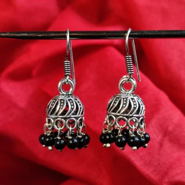 Oxidized Silver Jhumki